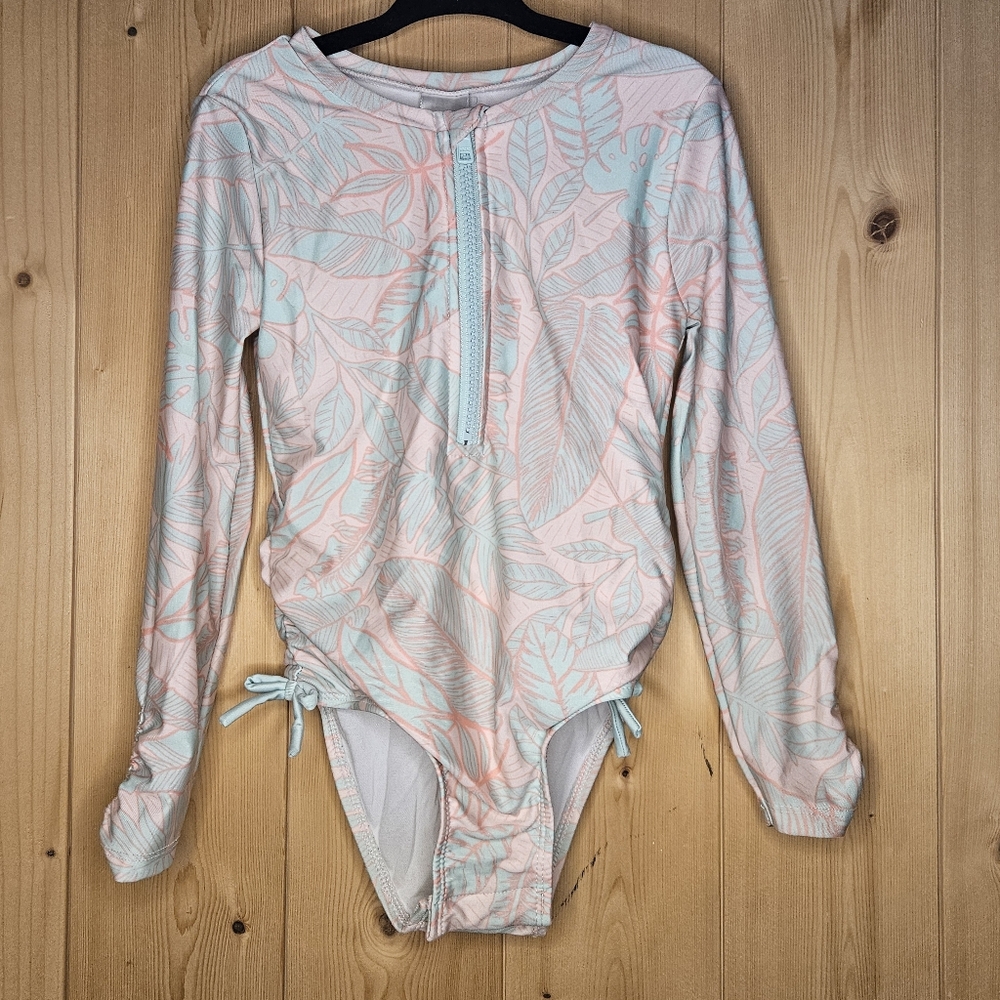 Size 5T Cat&Jack Floral Long Sleeve One Piece Swimsuit